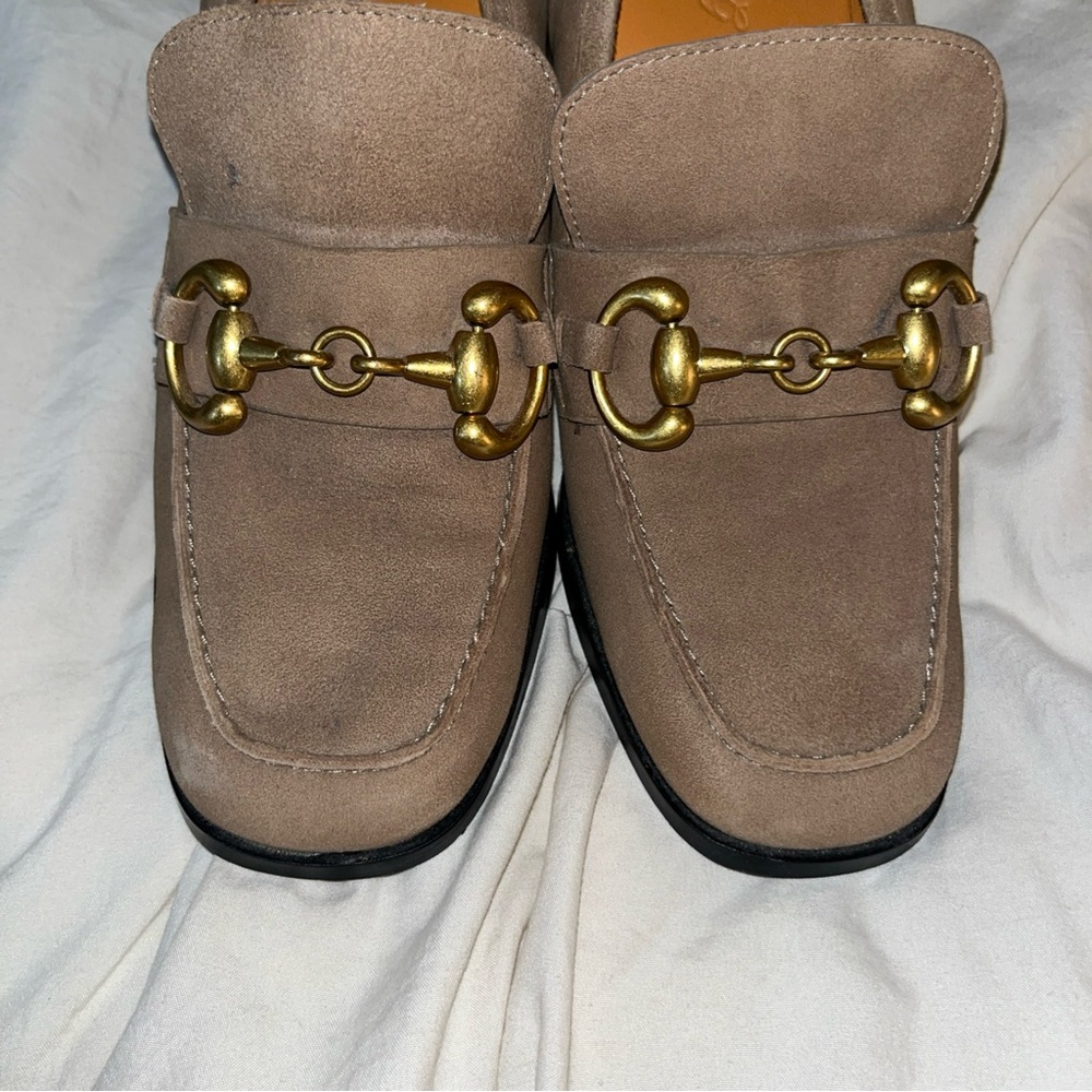 Valentina Tan Loafers with Orange Interior